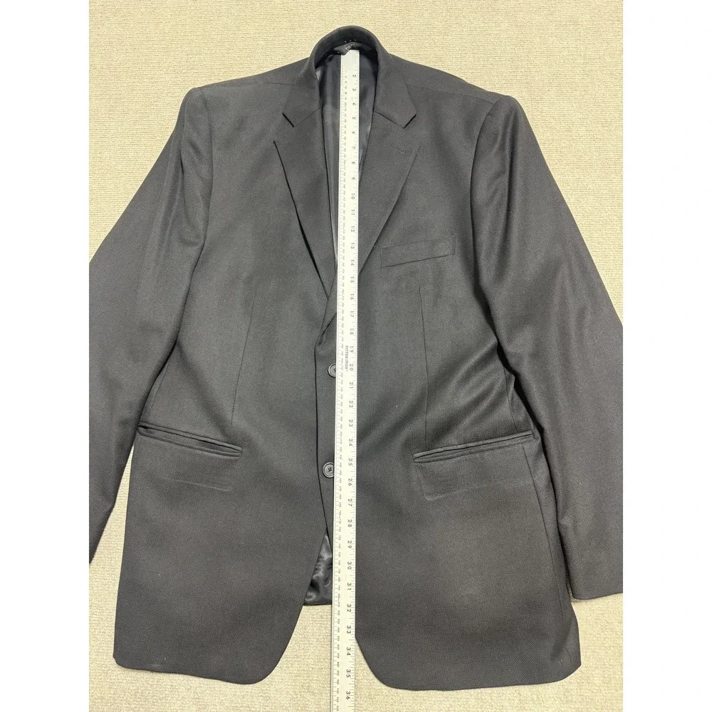 John W Nordstrom Blazer Mens 46L Black Wool Loro Piana Super 120s‎ Sport Coat